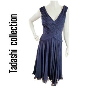 Tadashi Collection Navy %100 Silk dress 6